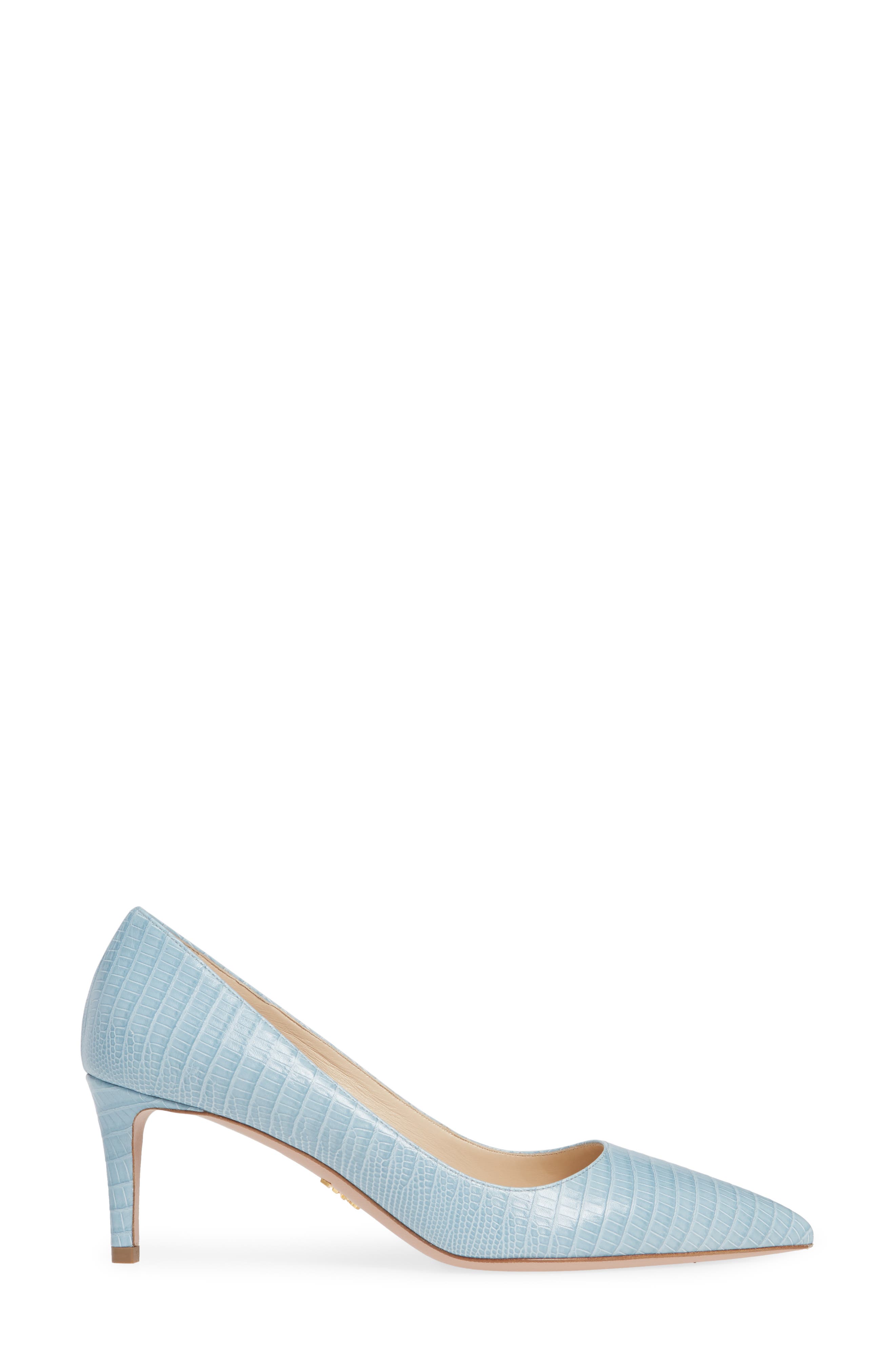 Prada Croc Embossed Pointed Toe Pump, Alternate, color, 