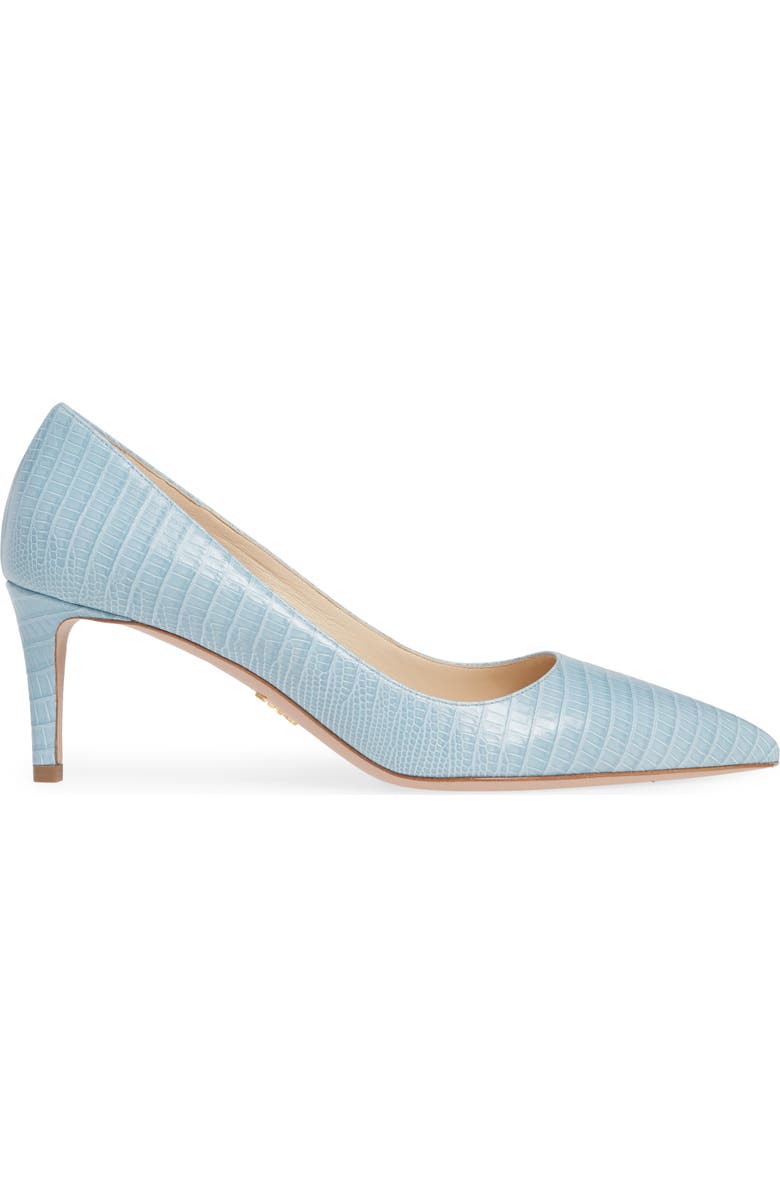 Prada Croc Embossed Pointed Toe Pump, Alternate, color,