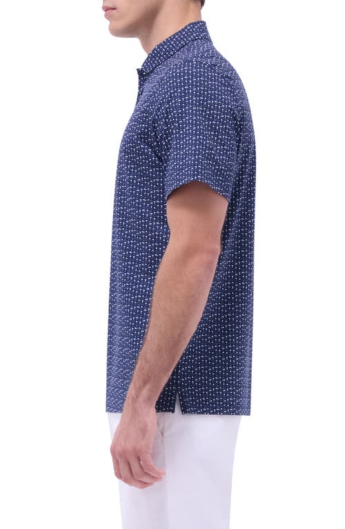 Bugatchi Victor Ooohcotton® Golf Print Polo In Navy