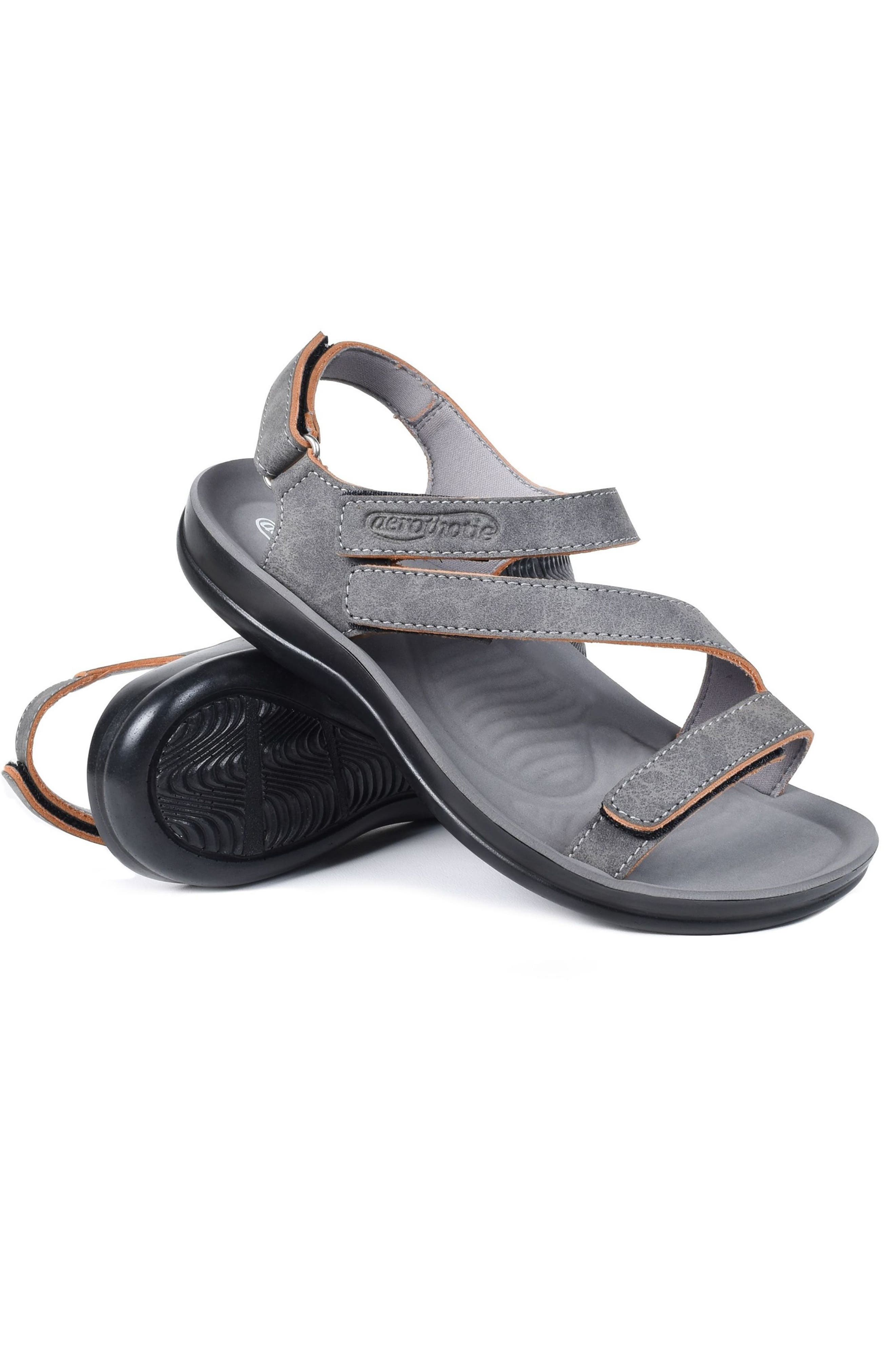 AEROTHOTIC Zion Adjustable Strap Sandal, Alternate, color, Grey