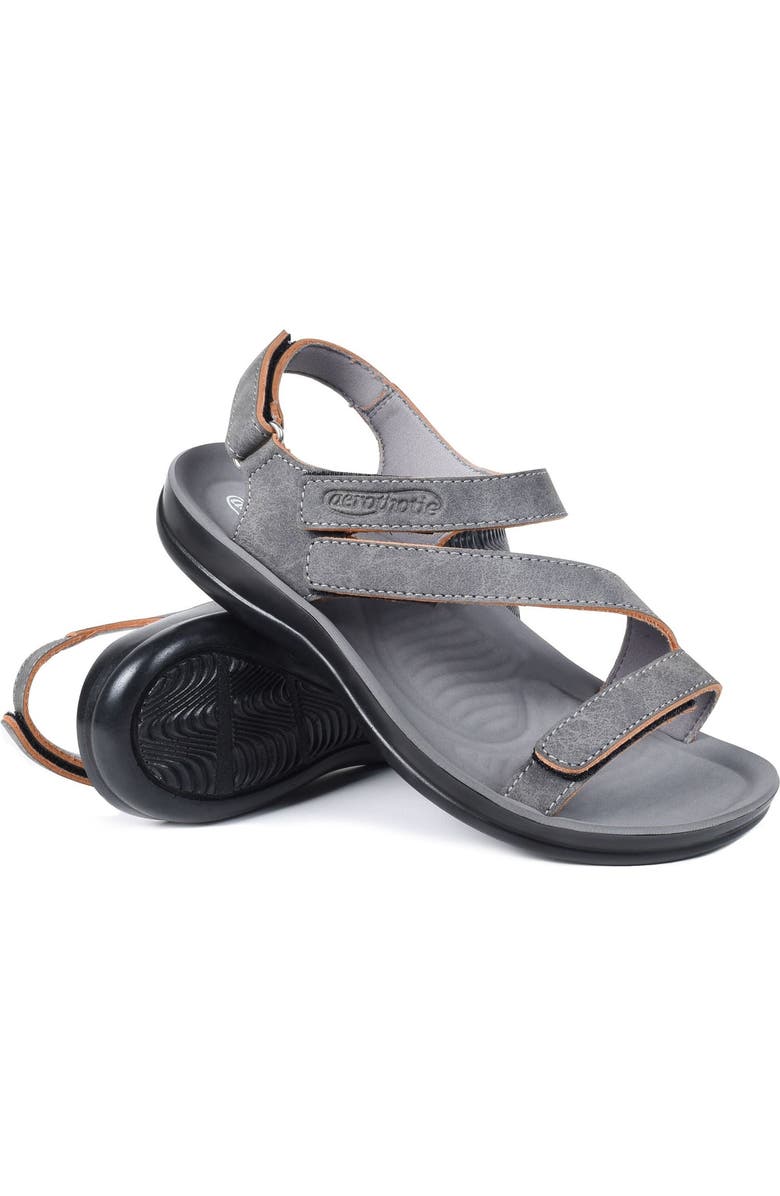 AEROTHOTIC Zion Adjustable Strap Sandal, Alternate, color, Grey