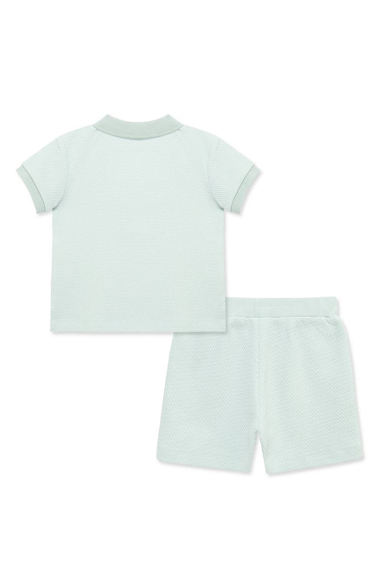 Little Me Organic Cotton Polo & Shorts Set, Alternate, color, Green