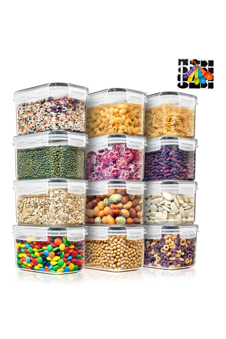 12-Pack Airtight Storage Containers, Alternate, color, CLEAR