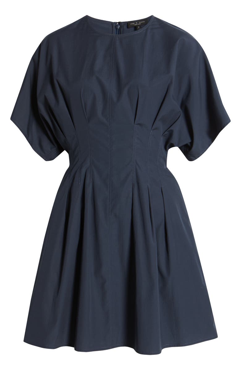 rag & bone Maddie Pleated Cotton Poplin Minidress, Alternate, color, 