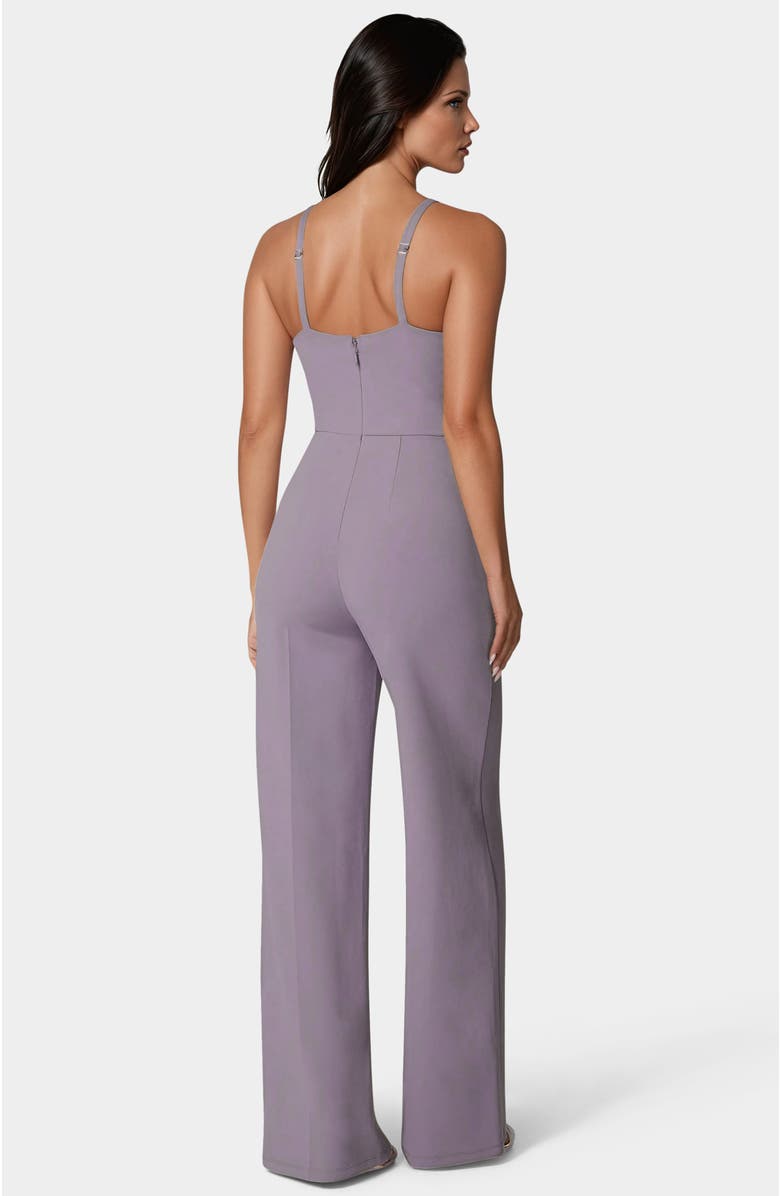 bebe Halter Palazzo Leg Jumpsuit, Alternate, color, Purple Ash