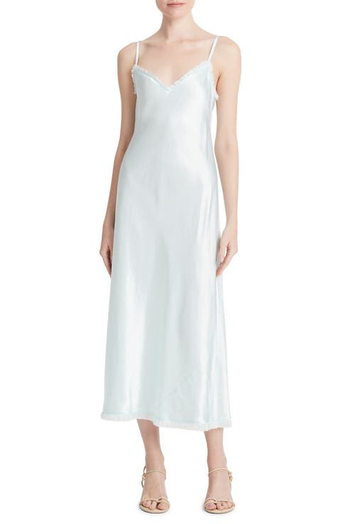 Fray Edge Satin Slipdress
