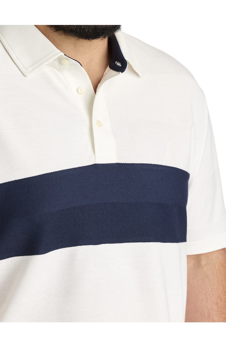 Nautica Big & Tall Chest Striped Polo Shirt, Alternate, color, Sail White