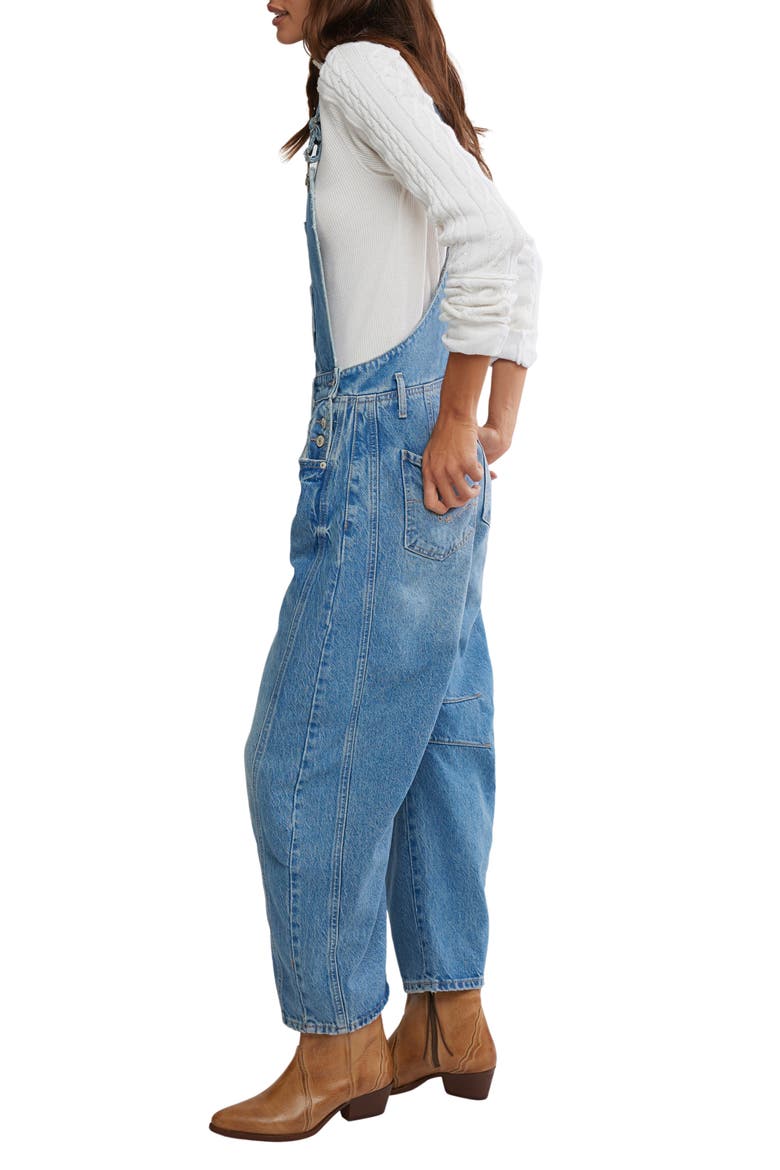 Good Luck Denim Overalls, Alternate, color, ULTRA LIGHT BEAM