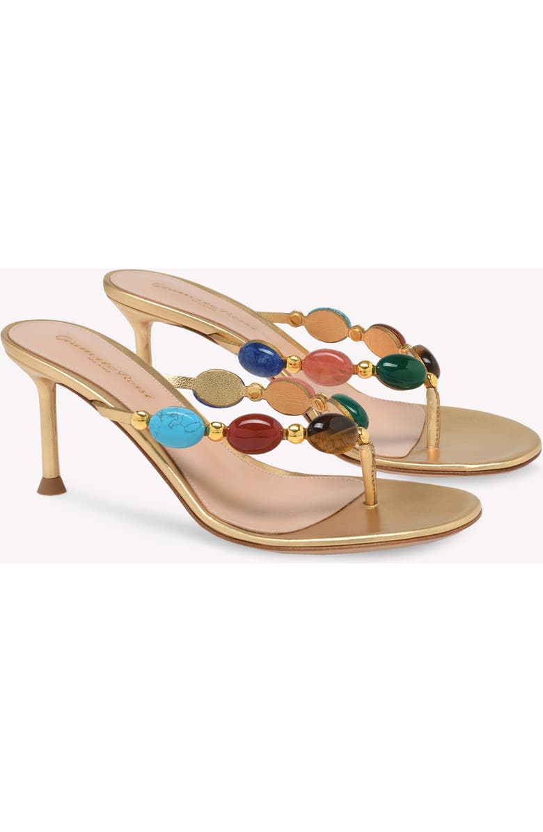 Gianvito Rossi Shanti Thong 70 Sandals, Alternate, color, Metallic Gold