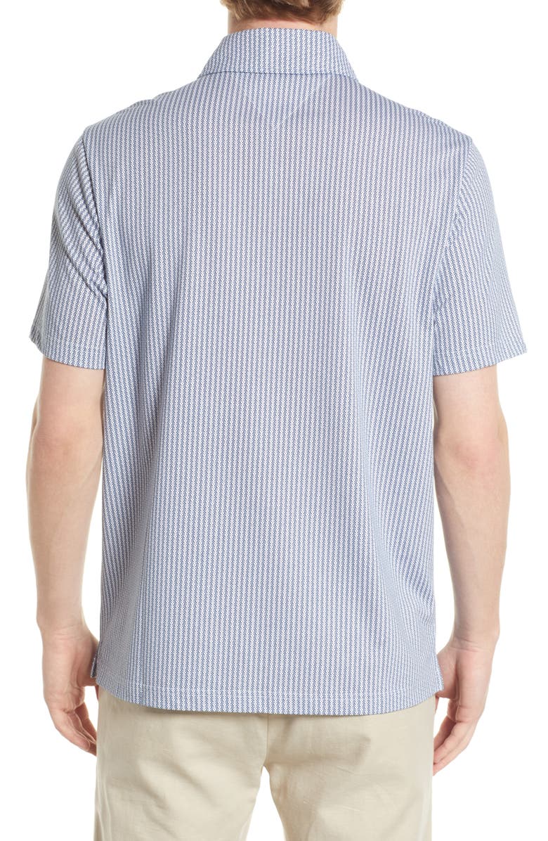 Brax Men's Pico Geometric Print Cotton Blend Polo, Alternate, color, White