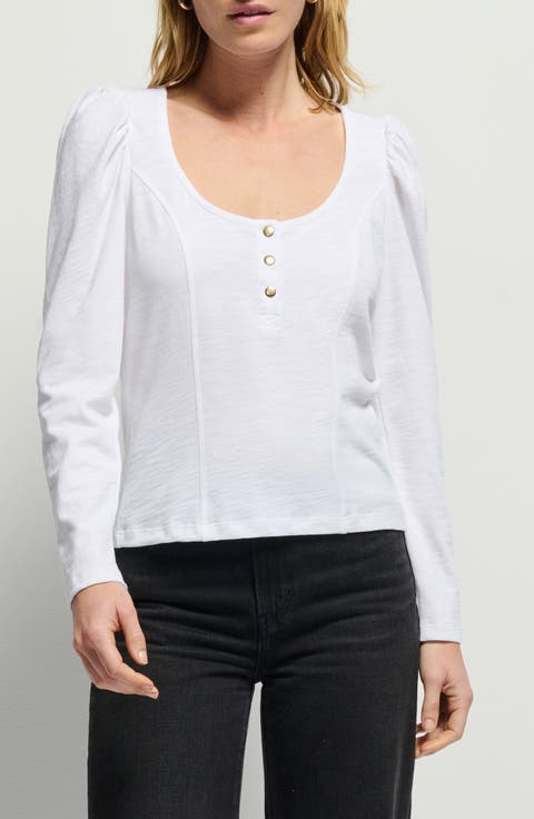 Sannia Scoop Neck Cotton Henley