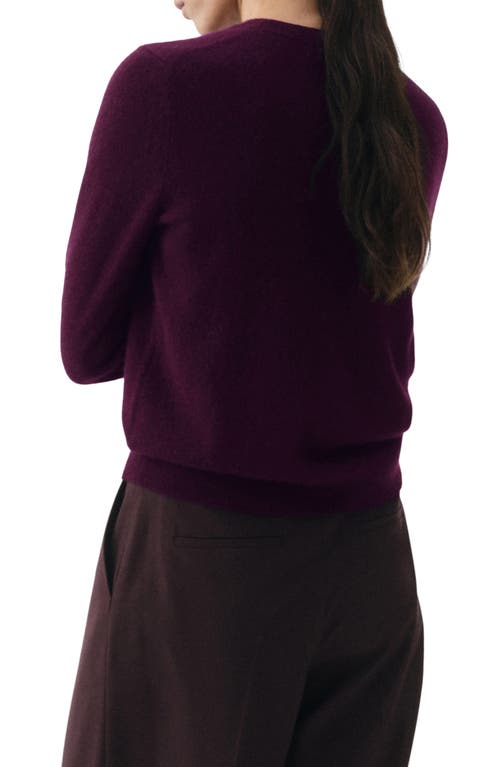 Mango Crewneck Cashmere Sweater In Burgundy