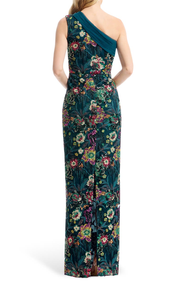 Dress the Population Sawyer Beaded Sequin One-Shoulder Gown, Alternate, color, 