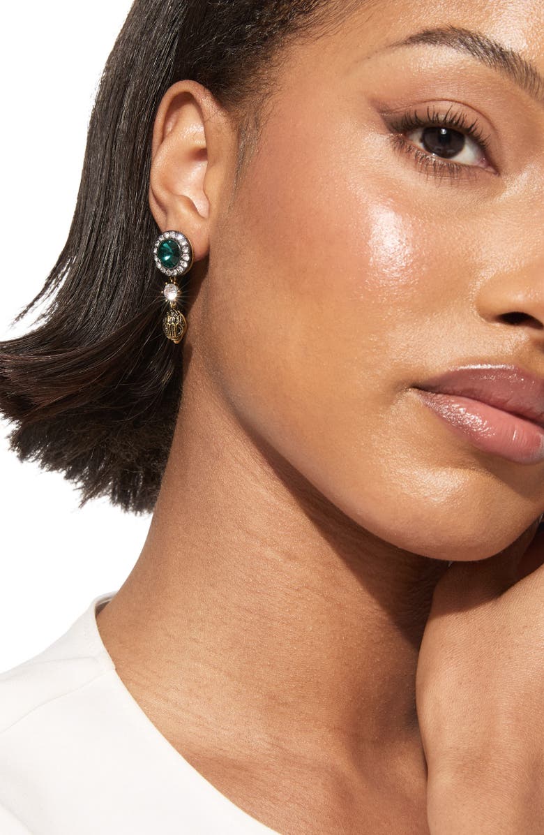 Kurt Geiger London Octavia Eagle Drop Earrings, Alternate, color, Green