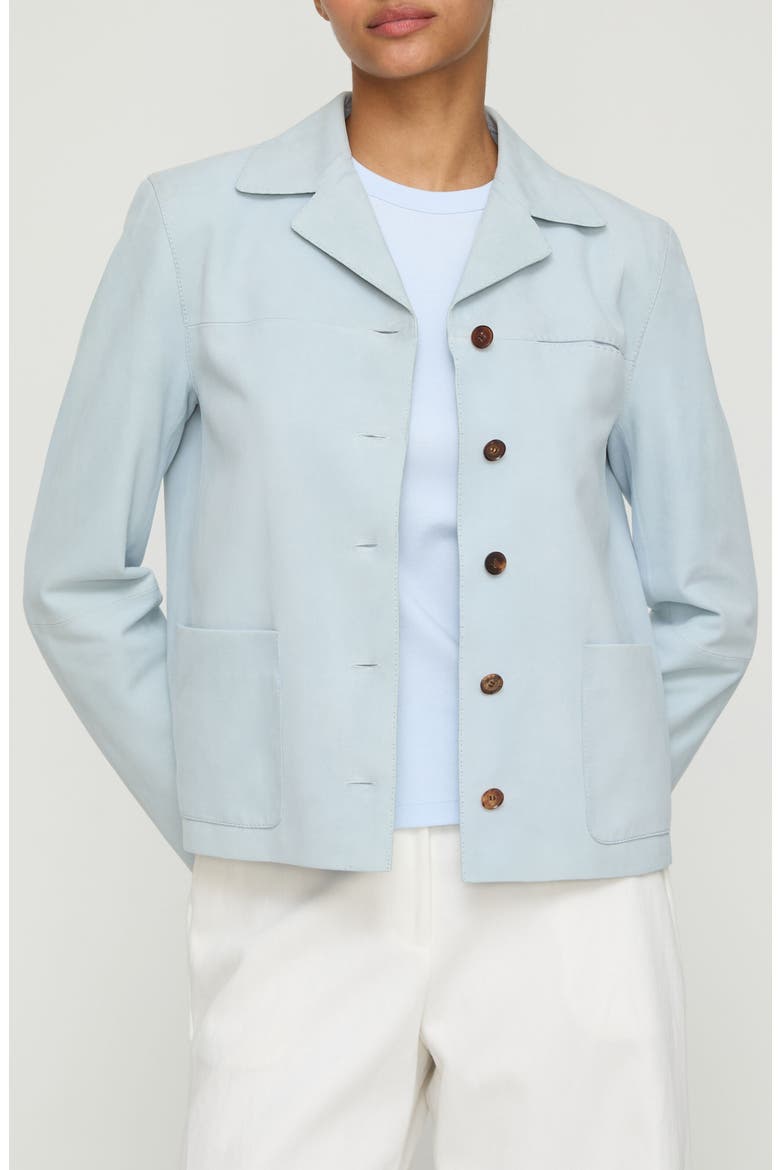 Patch Pocket Suede Shirt Jacket, Main, color, GLACIER BLUE