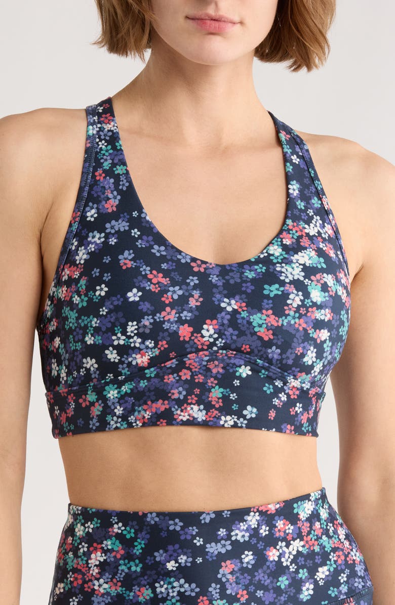 MARIKA Rubina Racerback Sports Bra, Main, color, Eclipse Ditsy Scattered