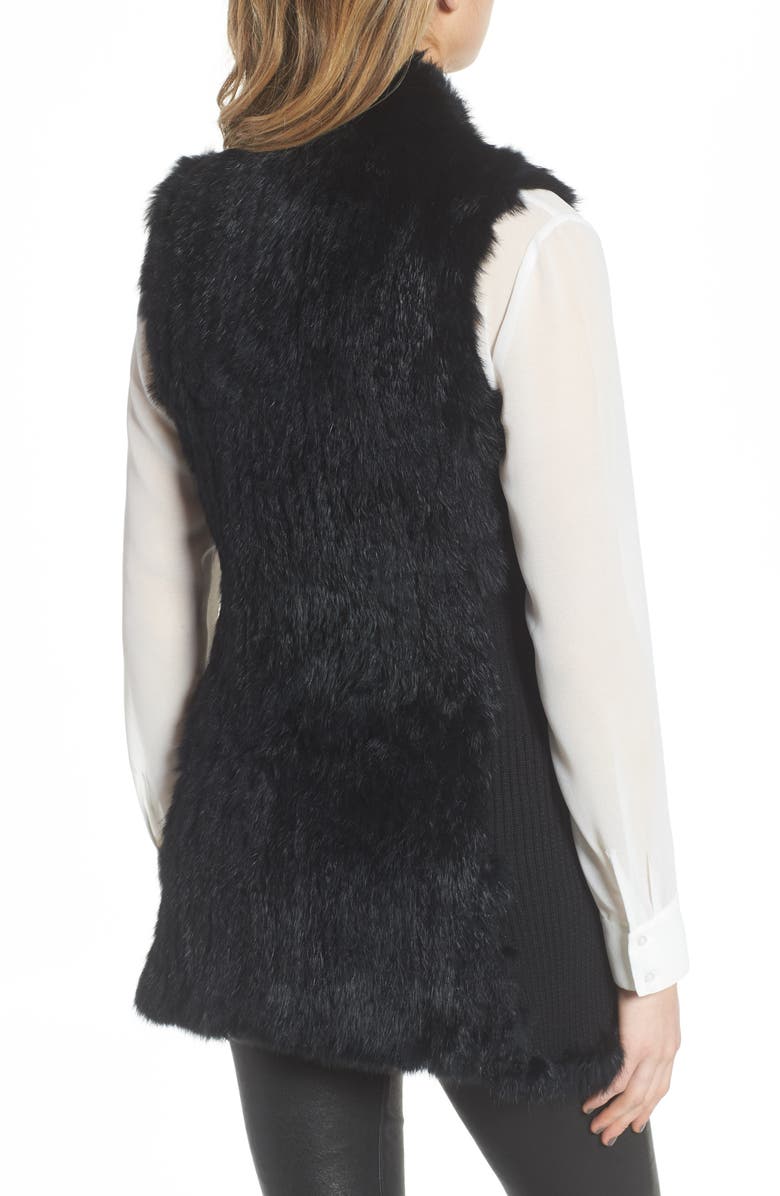 Love Token Genuine Rabbit Fur & Knit Vest, Alternate, color, 