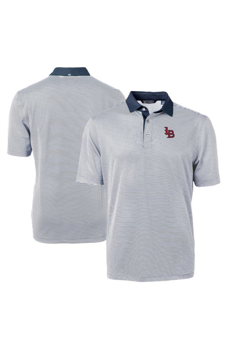 Cutter & Buck Men's Cutter & Buck Navy Louisville Bats Big & Tall Virtue Eco Pique Micro Stripe Recycled Polo, Main, color, 