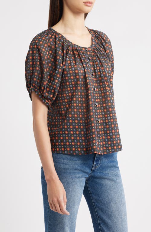 Doen June Gathered Floral-print Organic Cotton-voile Blouse In Multi