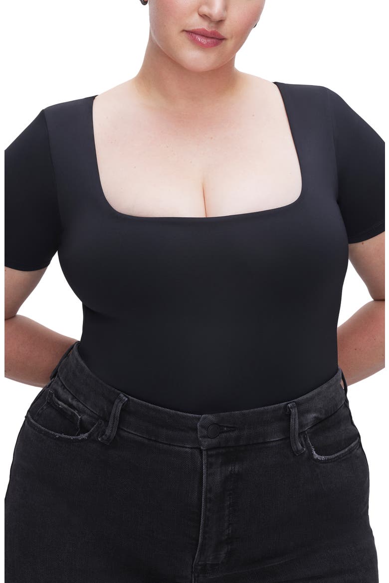 Modern Scuba Short Sleeve Bodysuit, Alternate, color, BLACK001