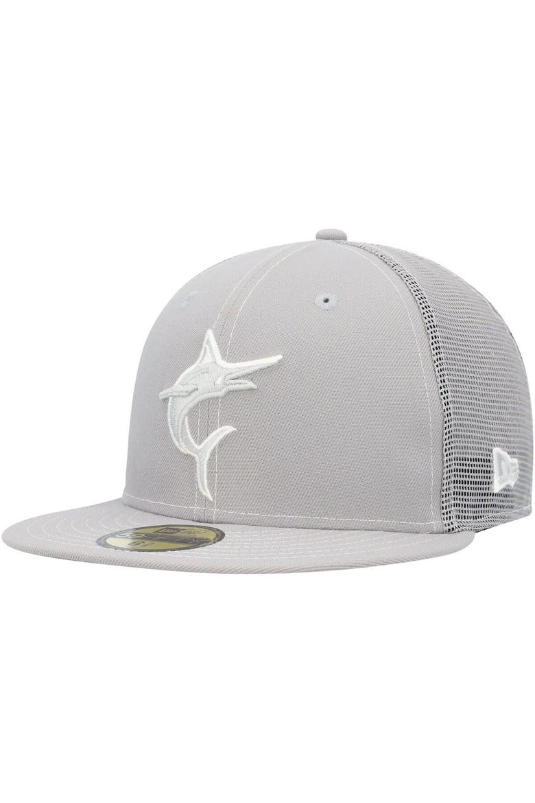 Men's New Era  Gray Miami Marlins 2023 On-Field Batting Practice 59FIFTY Fitted Hat, Main, color, Gray
