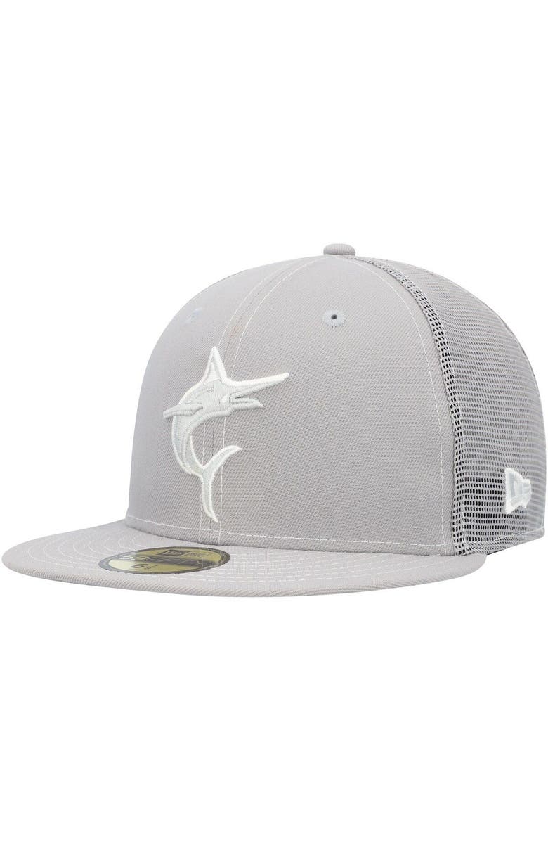 New Era Men's New Era  Gray Miami Marlins 2023 On-Field Batting Practice 59FIFTY Fitted Hat, Main, color, 