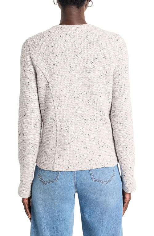 Nic + Zoe Nic+zoe Woven & Knit Zip Jacket In Sugar Cookie