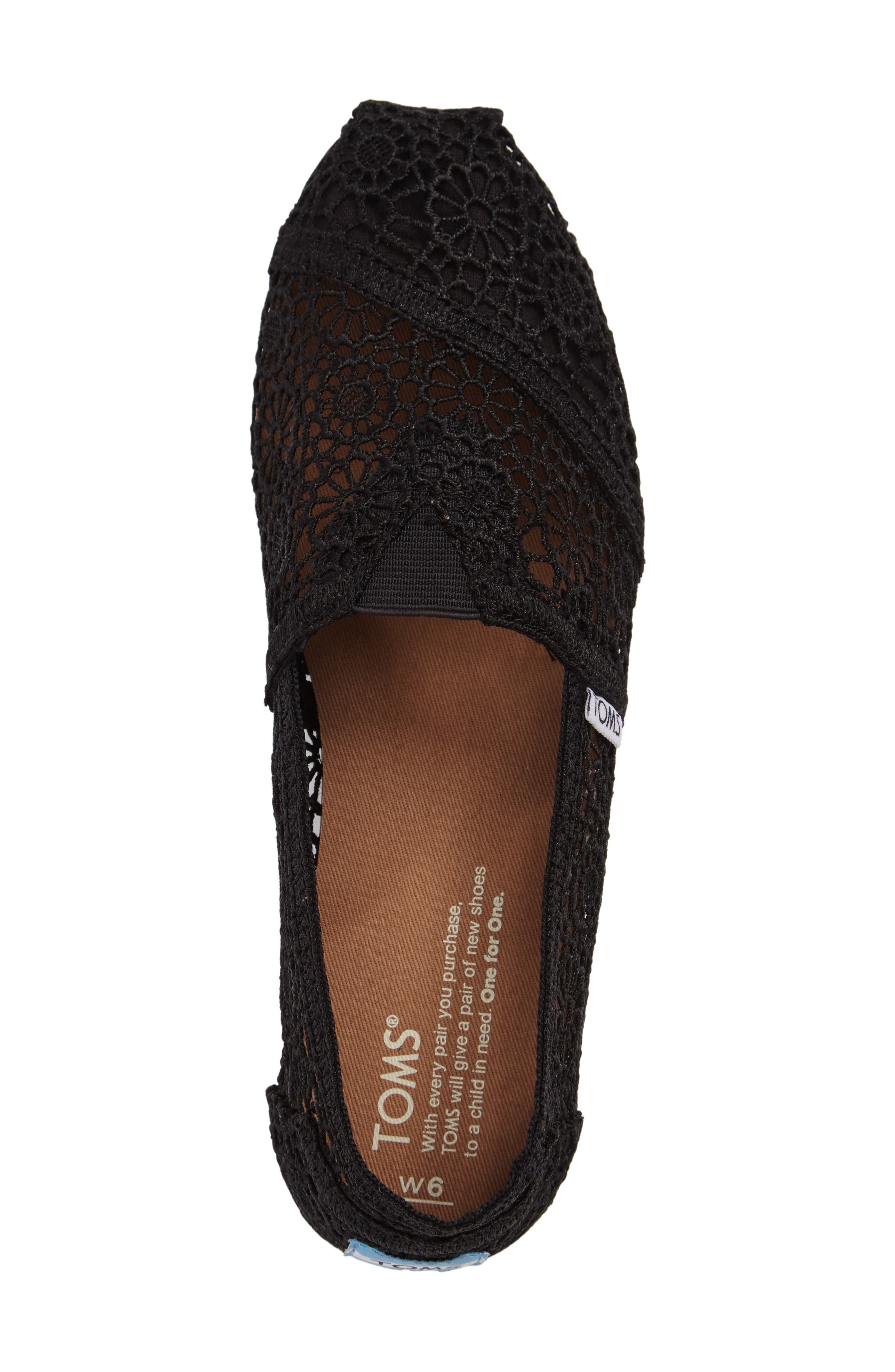 'Classic' Crochet Slip-On, Alternate, color, BLACK