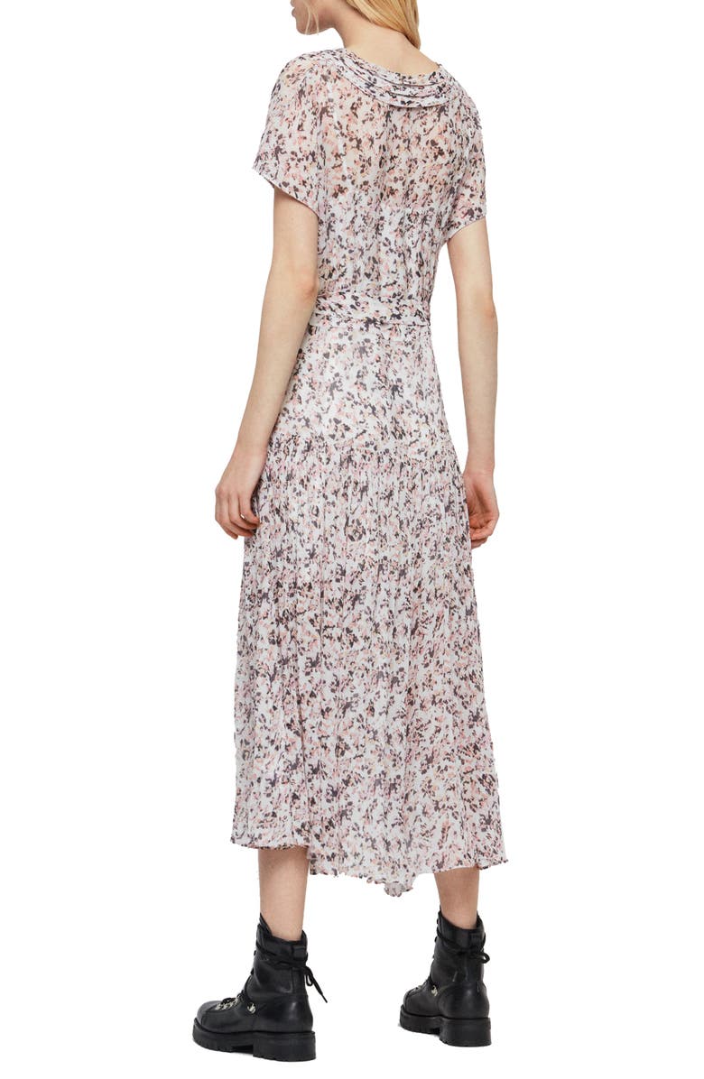 AllSaints Alix Freefall Floral Print Midi Dress, Alternate, color, 