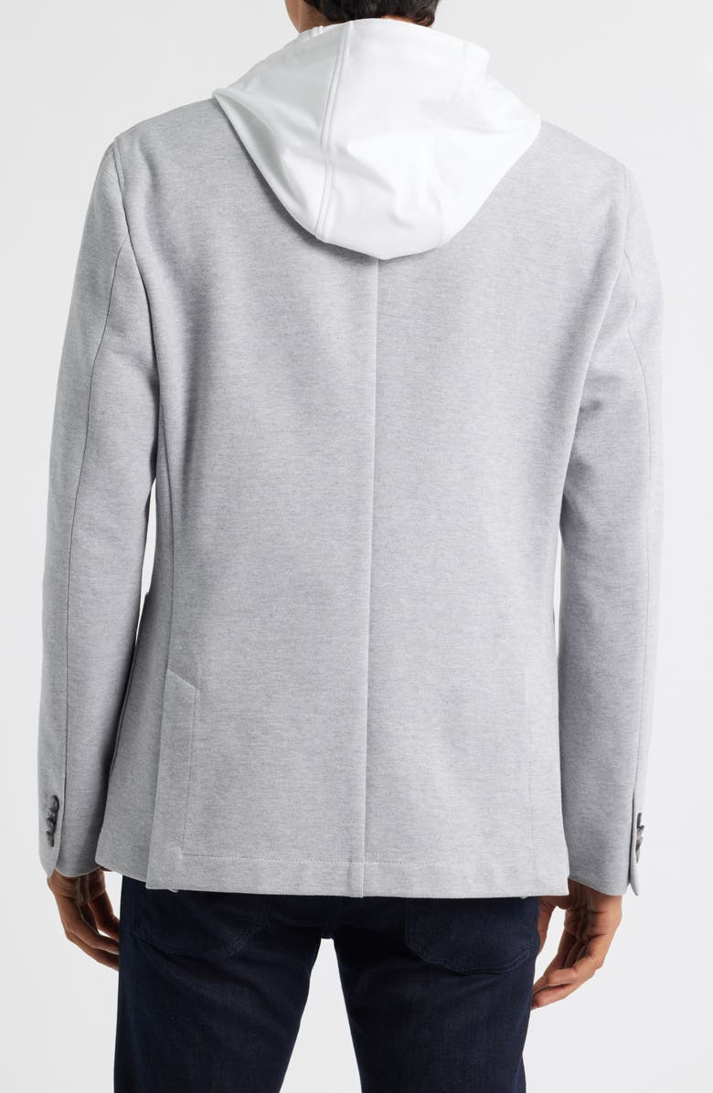 BOSS Hanry Slim Fit Cotton Blend Sport Coat with Removable Hoodie Bib, Alternate, color, Open Grey