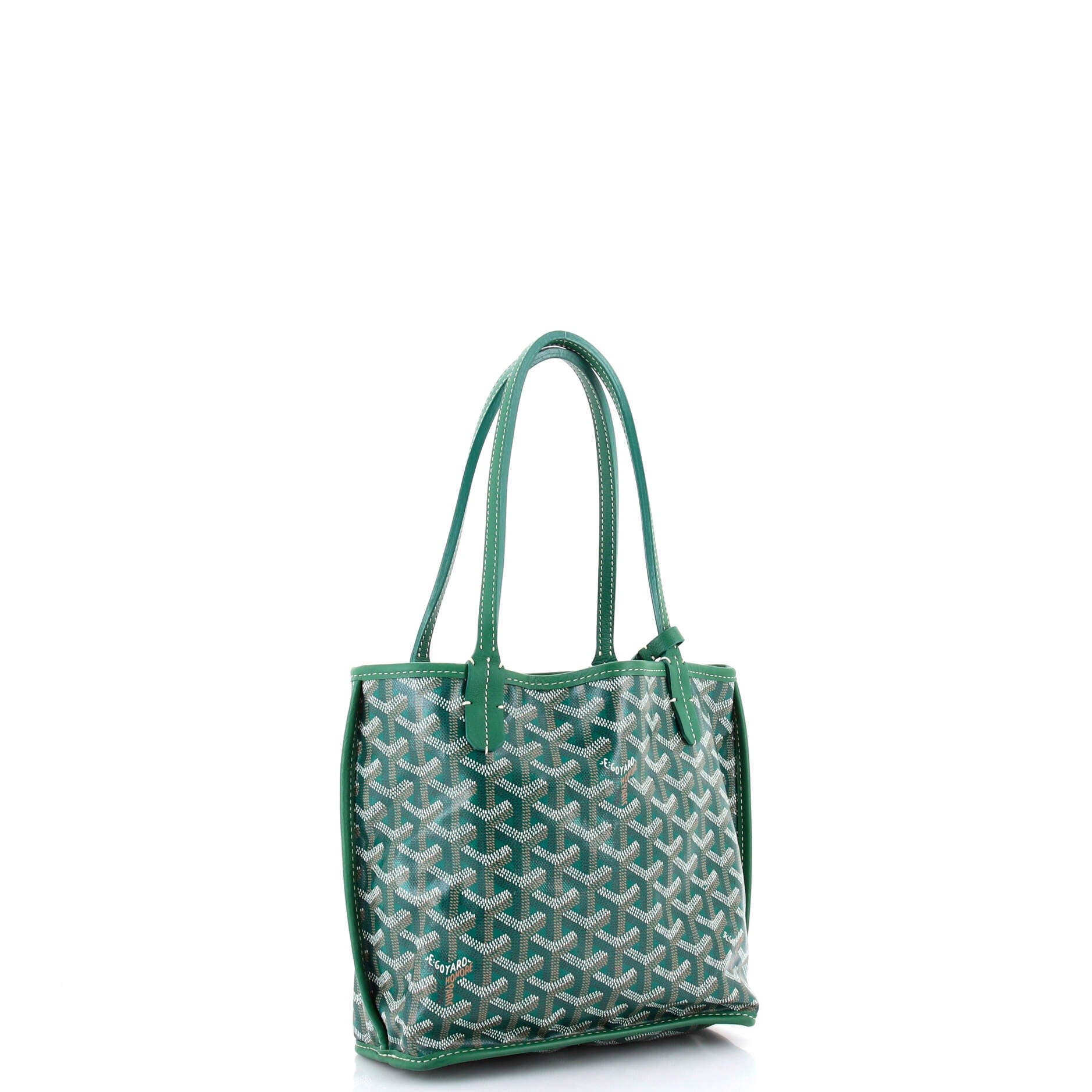 Pre-Owned Goyard Anjou Reversible Tote Coated Canvas Mini, Alternate, color, Green