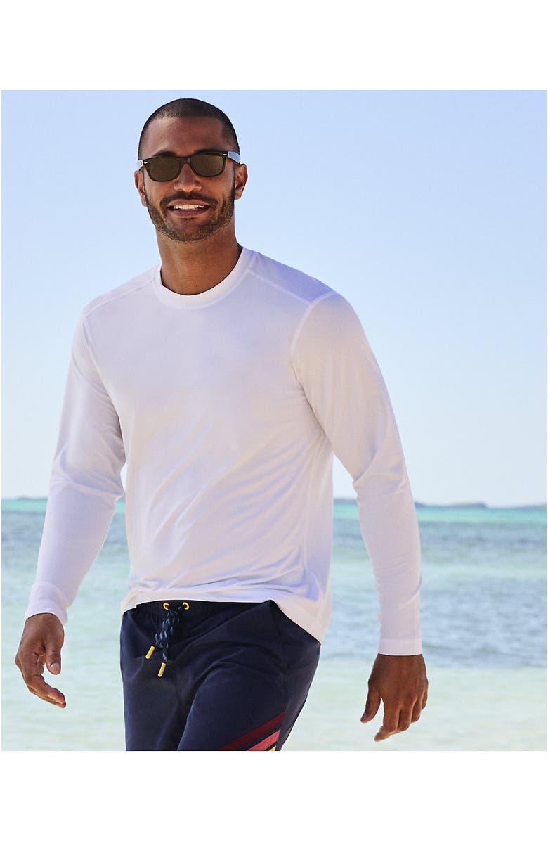 Lands' End Long Sleeve Swim Tee Rash Guard, Alternate, color, White