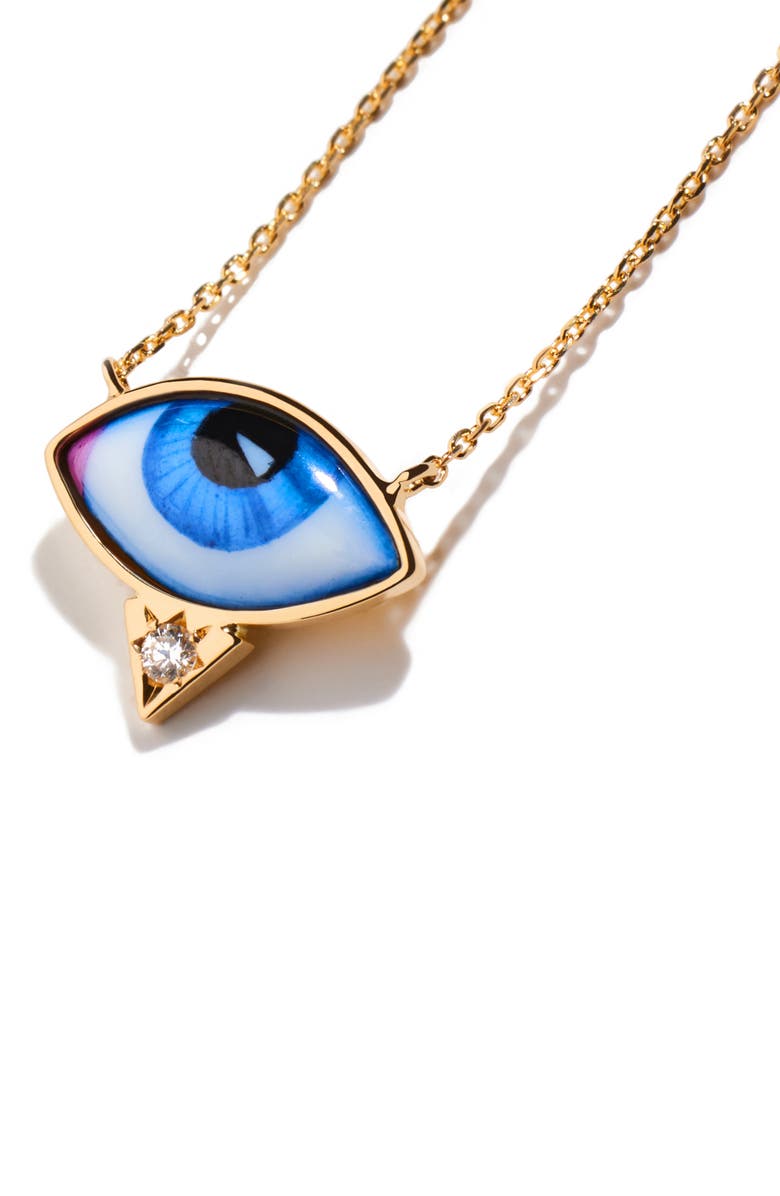 LITO Petit Bleu Diamond Eye Pendant Necklace, Alternate, color, Blue