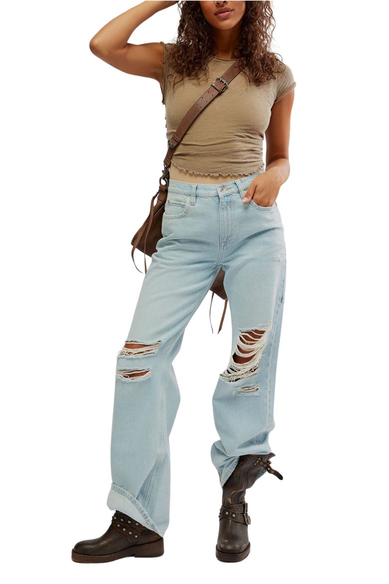We the Free Tinsley High Waist Baggy Jeans, Alternate, color, RIPPER