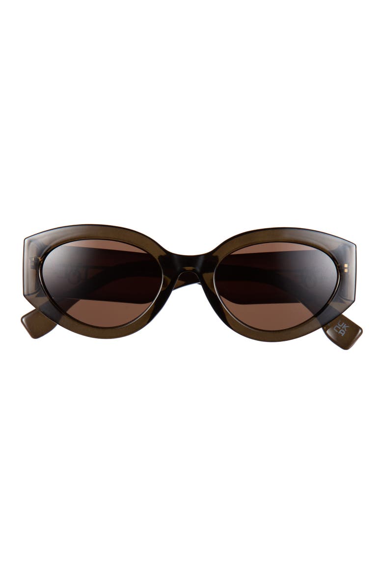 LM102 52mm Geometric Cat Eye Sunglasses, Main, color, CRYSTAL GREEN