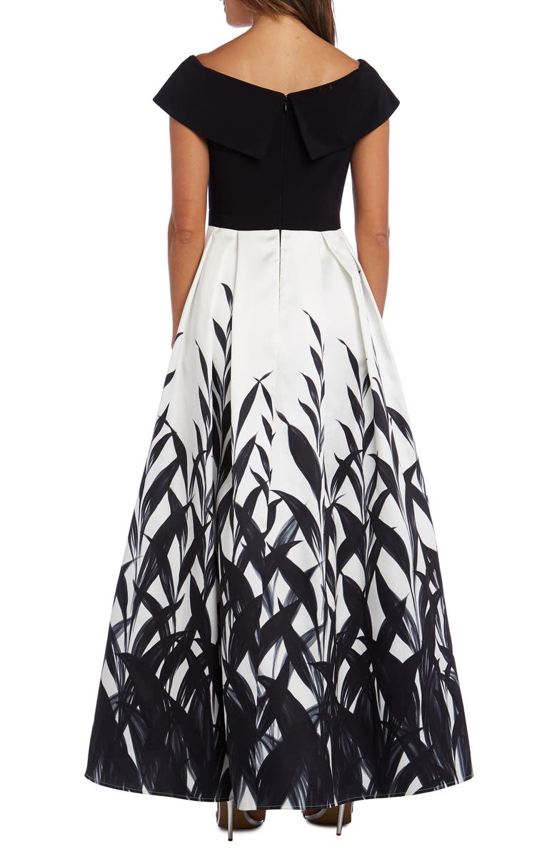 Morgan & Co. Portrait Neck Pleated Ballgown, Alternate, color,