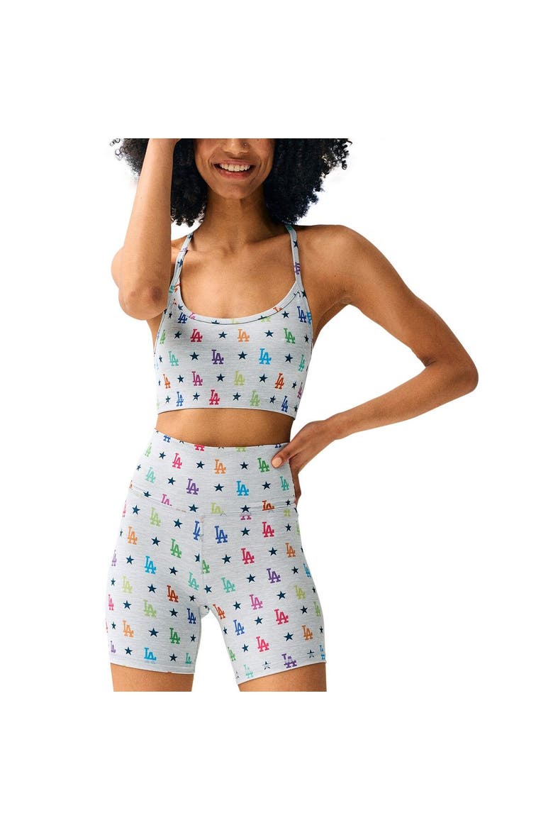 Women's Terez Gray Los Angeles Dodgers TLC Rainbow Shorts, Alternate, color, Gray