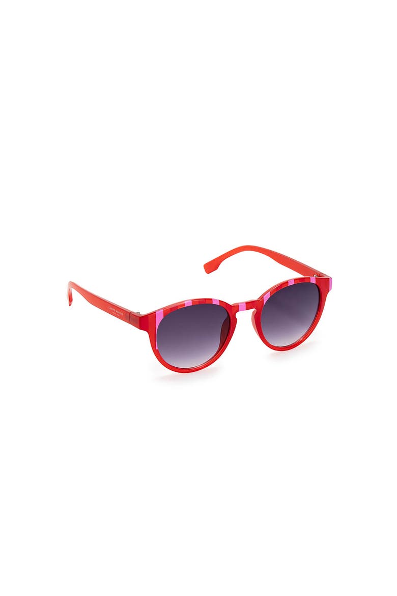 Maggie Fashionable & Lightweight Striped Frame Sunglasses, Alternate, color, FLAME SCARLET