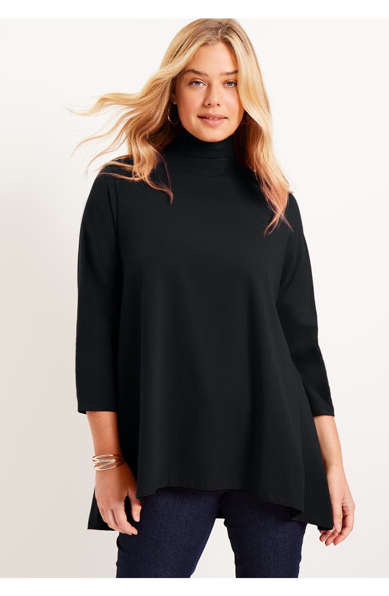 June + Vie One+Only Mock-Neck Tunic, Alternate, color, Black