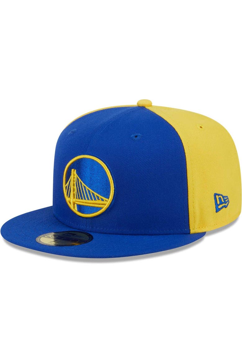 Men's New Era Royal/Gold Golden State Warriors Gameday Wordmark 59FIFTY Fitted Hat, Alternate, color, Royal