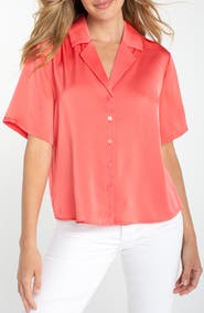 Liverpool Los Angeles Camp Collar Button-Up Shirt