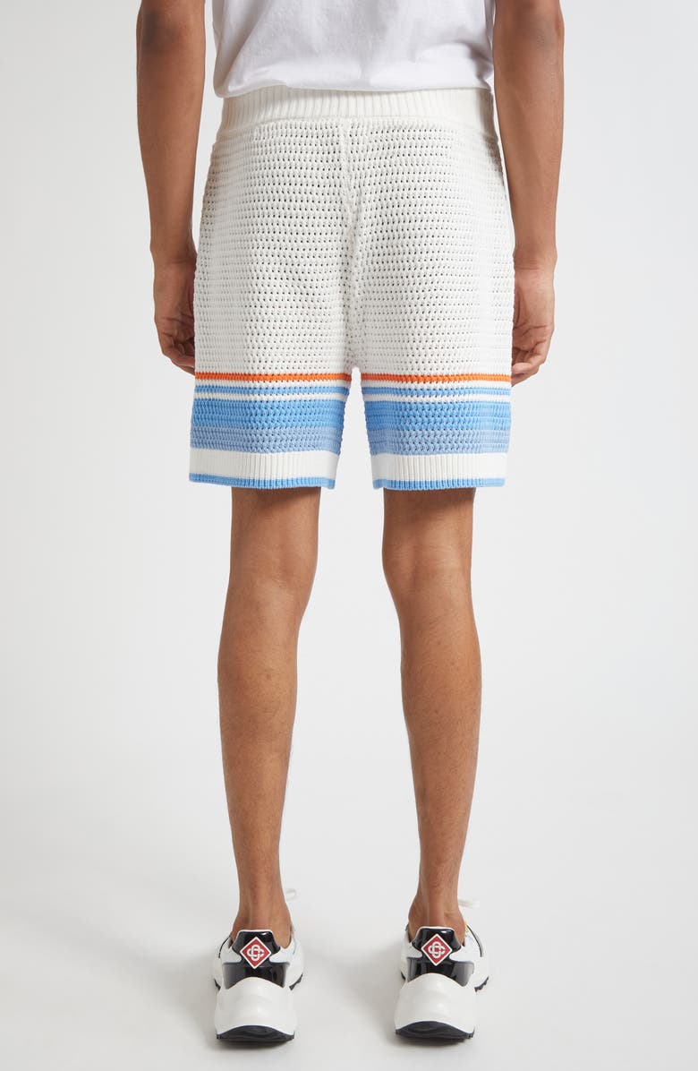 Casablanca Cotton Crochet Tennis Shorts, Alternate, color, Blue Multi