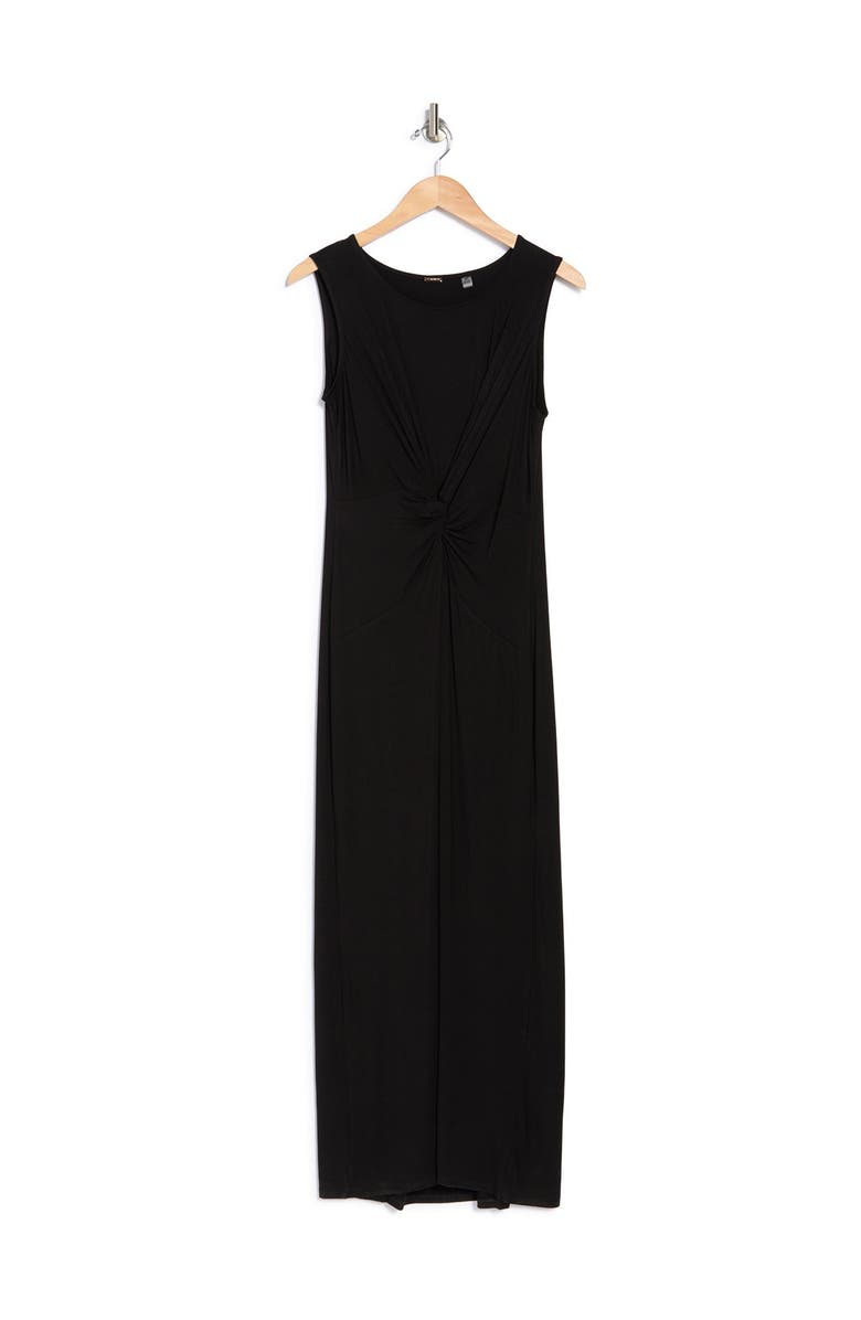 T Tahari Front Twist Crewneck Sleeveless Maxi Dress, Alternate, color,