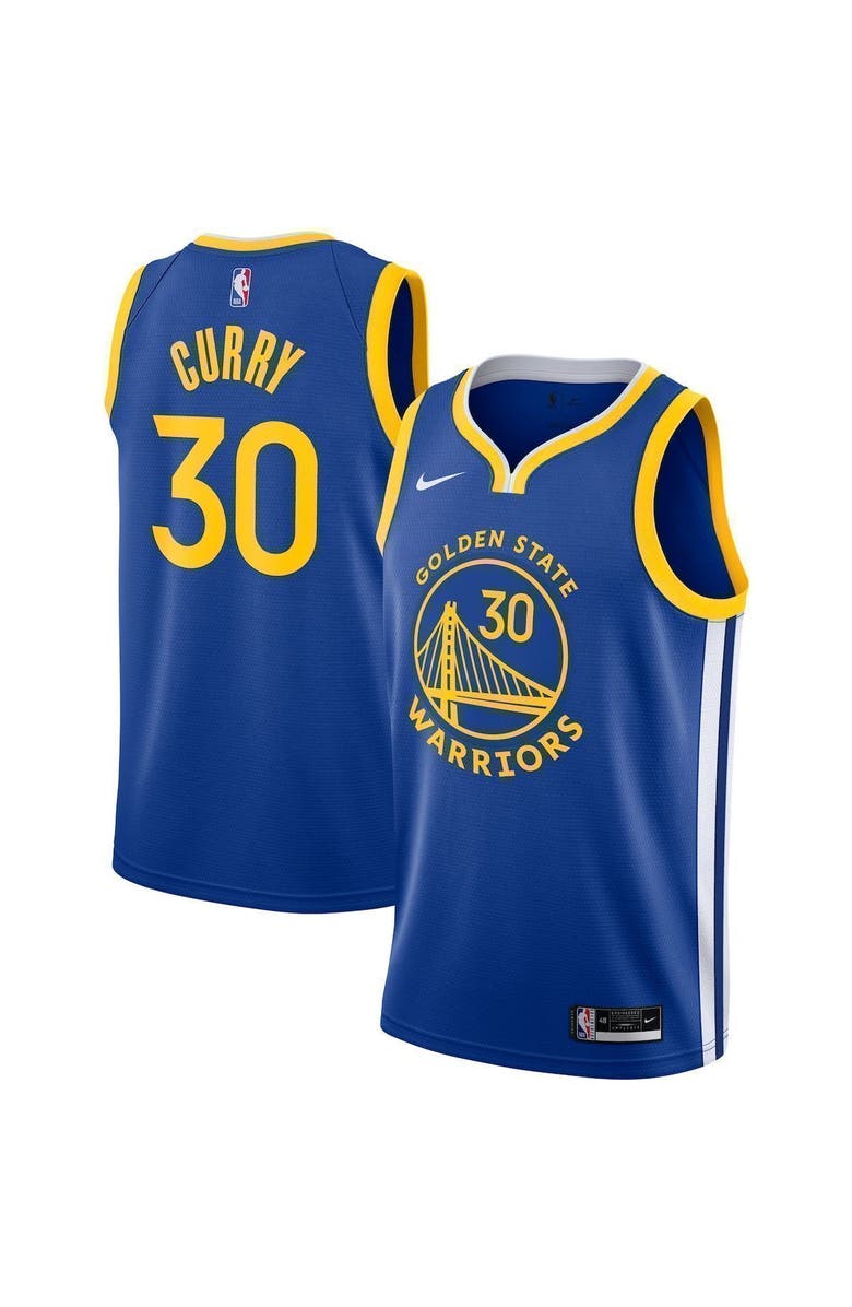 Nike Men's Nike Stephen Curry Royal Golden State Warriors 2020/21 Swingman Jersey - Icon Edition, Alternate, color, 