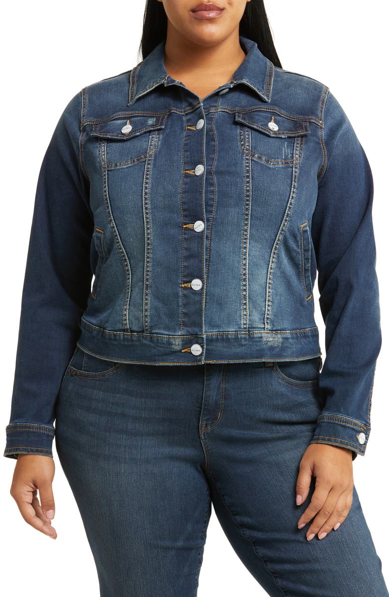 SLINK Jeans Denim Jacket, Alternate, color, Aurora