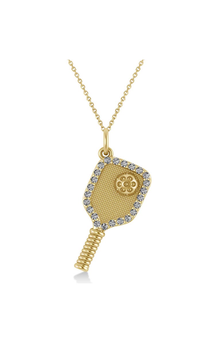 ALLUREZ Natural Diamond Pickleball Paddle Pendant Necklace 14k, Main, color, 0.50Ct, Yellow Gold