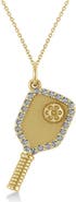 ALLUREZ Natural Diamond Pickleball Paddle Pendant Necklace 14k