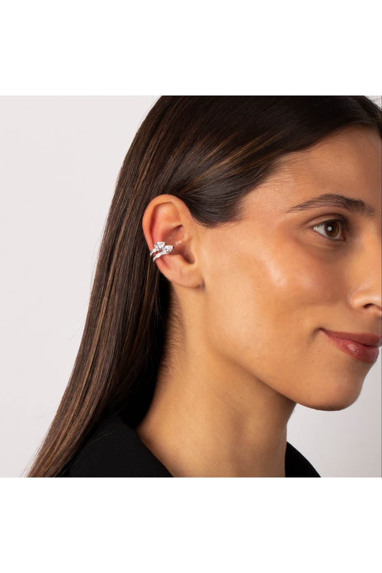 CZ Teardrop Double Fancy Ear Cuff, Alternate, color, Gold