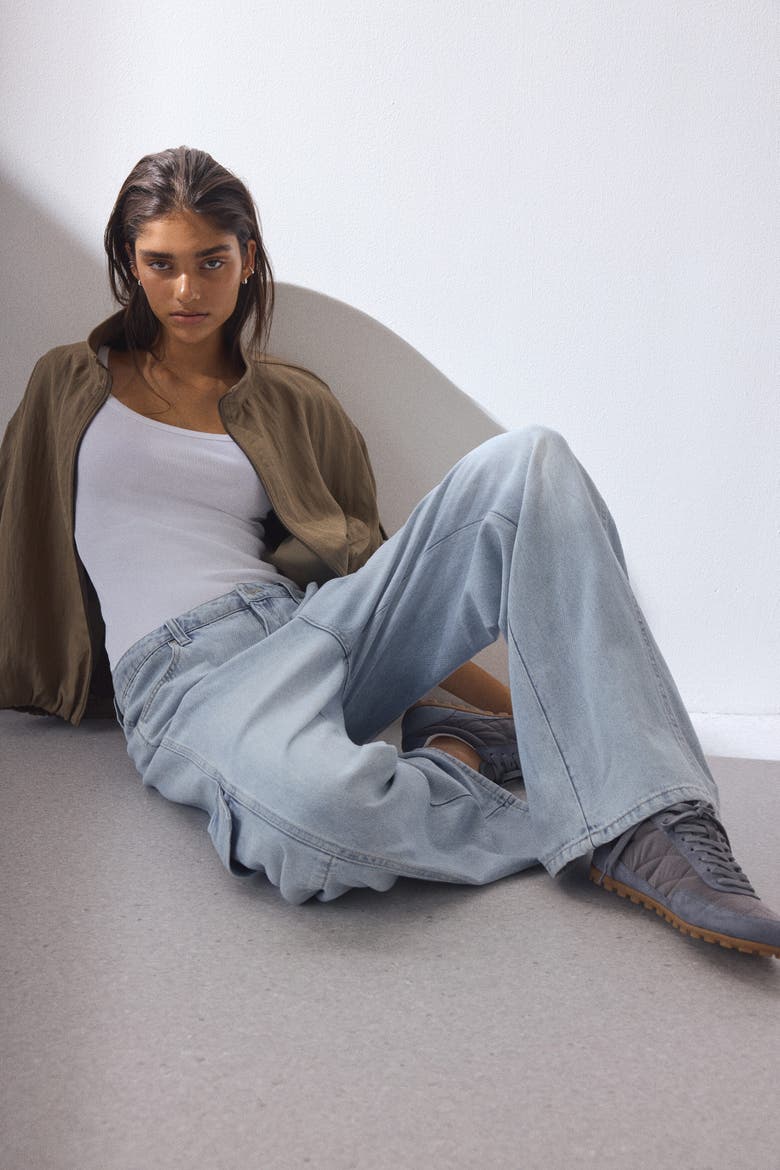 Wide-leg Regular Waist Jeans, Alternate, color, Light denim blue