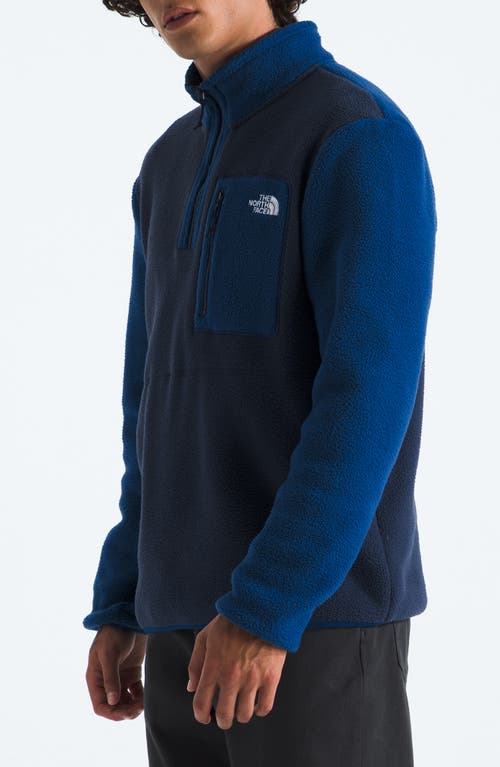 The North Face Yumiori Half Zip Recycled Fleece Pullover In Blue